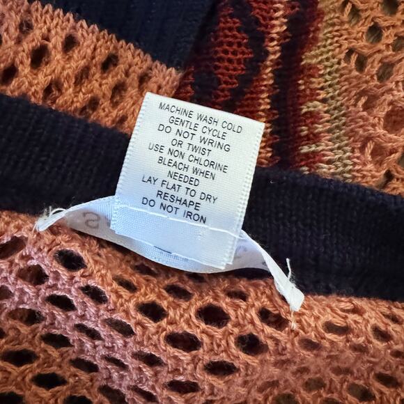 Say What open front Asymmetrical Cardigan Sweater Sz S Boho Western Aztec Knit - Picture 8 of 13